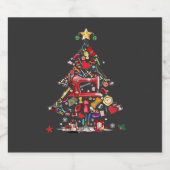 Quilter Merry Christmas Tree Quilt Block Quilting  Sparkling Wijnetiket (Enkel label)