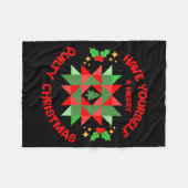 Quilter Merry Quilty Christmas Tree Quilt Block Qu Fleece Deken (Voorkant (Horizontaal))