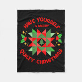 Quilter Merry Quilty Christmas Tree Quilt Block Qu Fleece Deken (Voorkant)