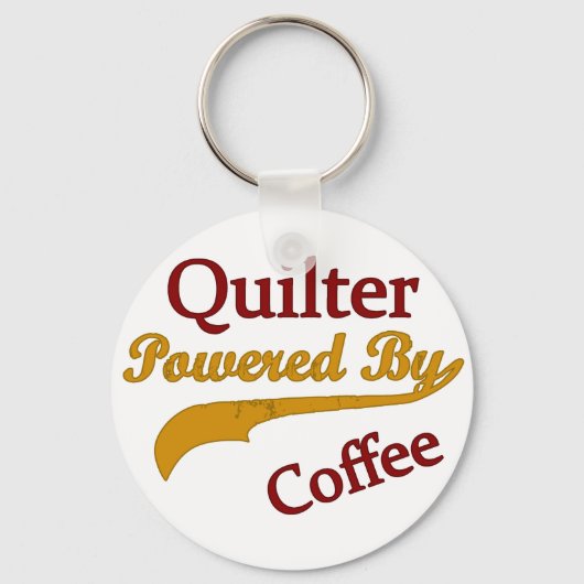 Quilter met koffie sleutelhanger (Voorkant)