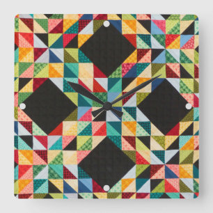 Quilter Pattern Americana Craft Lover Sewer Vierkante Klok