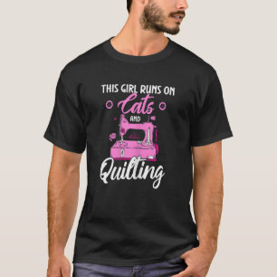 Quilter Quilt Dit meisje draait op honden en kante T-shirt