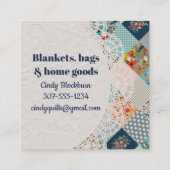 Quilter quilting floral stripes visitekaartje (Achterkant)