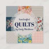 Quilter quilting floral stripes visitekaartje (Voorkant)