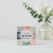 Quilter quilting floral stripes visitekaartje (Staand voorkant)