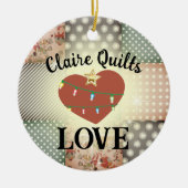 quilter quilting love personalized Kerstmis Keramisch Ornament (Voorkant)