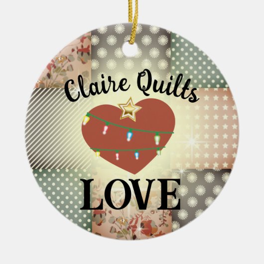 quilter quilting love personalized Kerstmis Keramisch Ornament (Voorkant)