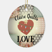 quilter quilting love personalized Kerstmis Keramisch Ornament (Links)