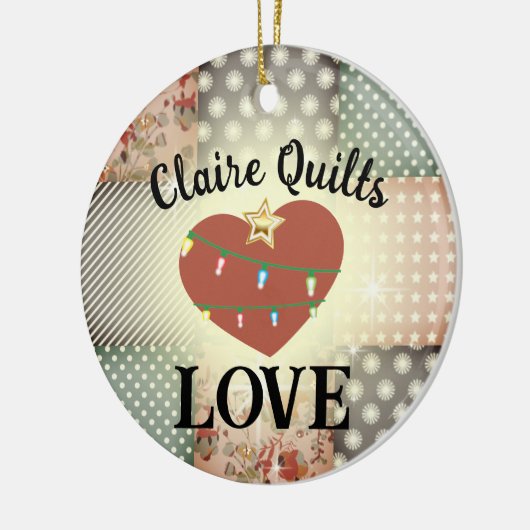 quilter quilting love personalized Kerstmis Keramisch Ornament (Links)