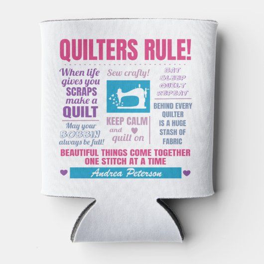 Quilter Quottes Quilters Rule Blikjeskoeler (Voorkant)