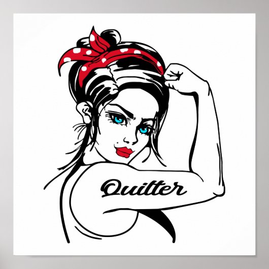 Quilter Rosie de riveter omhoog Poster (Voorkant)