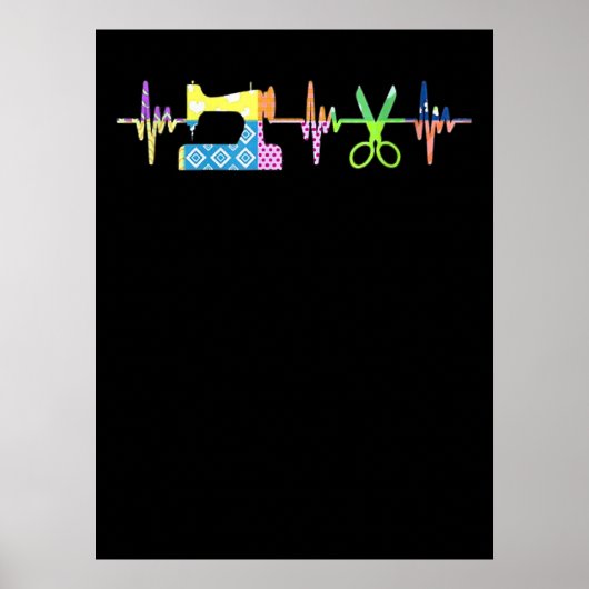 Quilter Sewing Heartbeat - Quilter Lover Poster (Voorkant)
