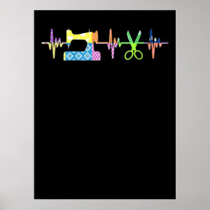 Quilter Sewing Heartbeat - Quilter Lover Poster