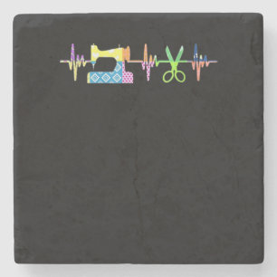 Quilter Sewing Heartbeat - Quilter Lover Stenen Onderzetter