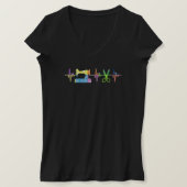Quilter Sewing Heartbeat - Quilter Lover T-shirt (Design voorkant)