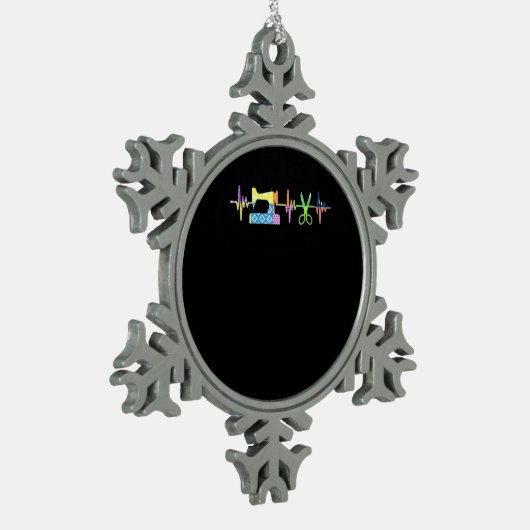 Quilter Sewing Heartbeat - Quilter Lover Tin Sneeuwvlok Ornament (Links)