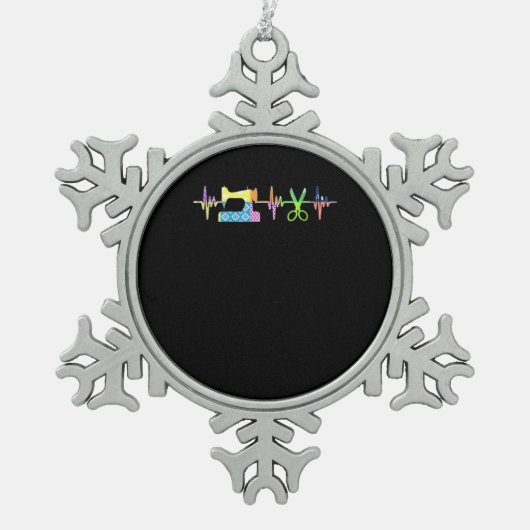 Quilter Sewing Heartbeat - Quilter Lover Tin Sneeuwvlok Ornament (Voorkant)