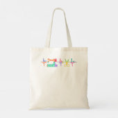 Quilter Sewing Heartbeat voor het kantelen van Lov Tote Bag (Achterkant)