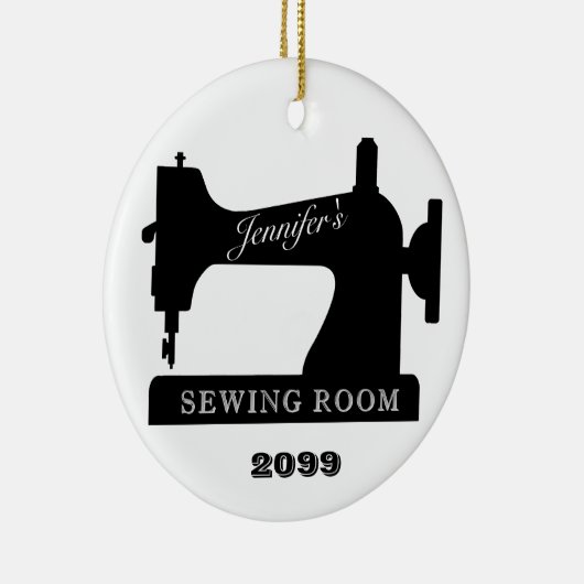 Quilter Sewing Room Sewing Machine Christmas Keramisch Ornament (Rechts)