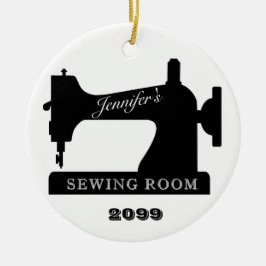 Quilter Sewing Room Sewing Machine Christmas Keramisch Ornament