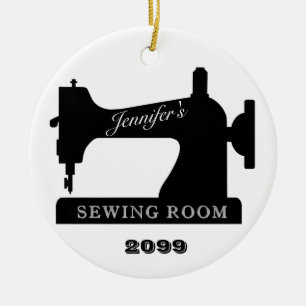 Quilter Sewing Room Sewing Machine Christmas Keramisch Ornament