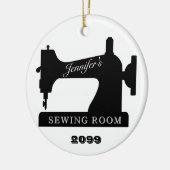 Quilter Sewing Room Sewing Machine Christmas Keramisch Ornament (Links)