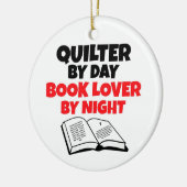 Quilter van Day Book Lover by Night Keramisch Ornament (Links)