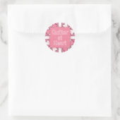 Quilter van hart ronde sticker (Tas)