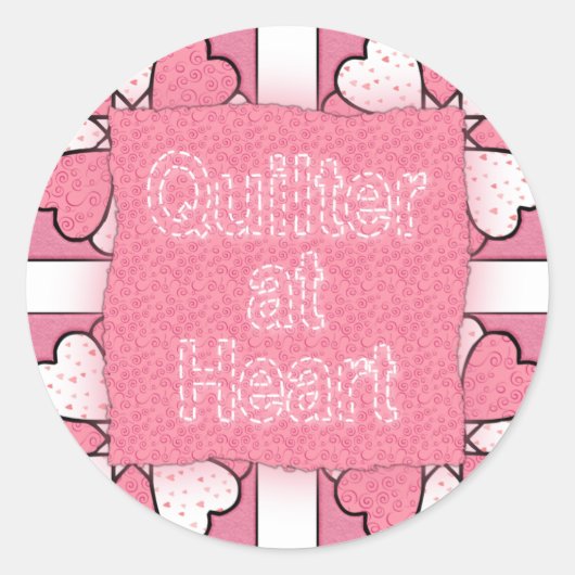 Quilter van hart ronde sticker (Voorkant)