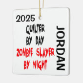 Quilter Zombie Slayer Aangepast Keramisch Ornament (Links)
