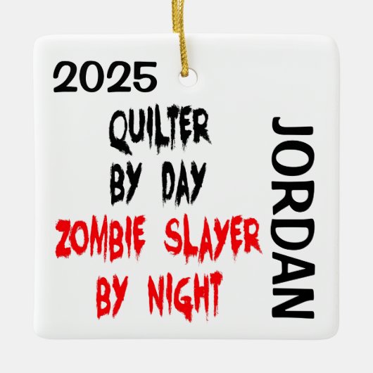 Quilter Zombie Slayer CUSTOM Keramisch Ornament (Voorkant)