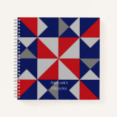 Quilters Americana Pinwheels Quilt Block Notitieboek (Voorkant)