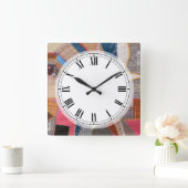 Quilter's Antiek Amerikaanse Quilt Pattern Vierkante Klok (Huis)