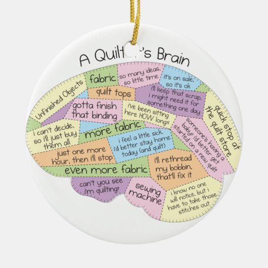 Quilter's Brain Keramisch Ornament (Voorkant)