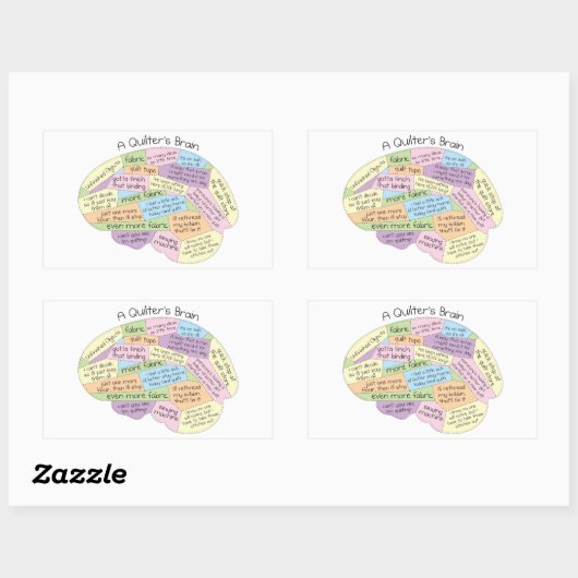 Quilter's brein rechthoekige sticker (Vel)