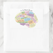 Quilter's brein rechthoekige sticker (Tas)