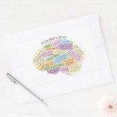 Quilter's brein rechthoekige sticker (Envelop)