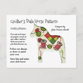 Quilter's Dala Horse Pattern voor delen Feestdagenkaart