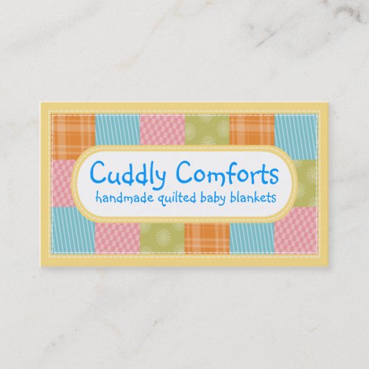 Quilters fabric-stalen, plakkaatkaarten visitekaartje (Voorkant)