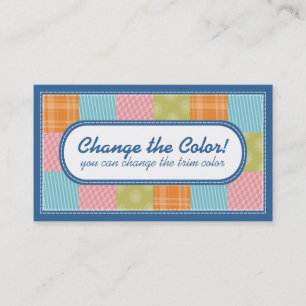 Quilters fabric-stalen, plakkaatkaarten visitekaartje