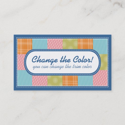 Quilters fabric-stalen, plakkaatkaarten visitekaartje (Voorkant)