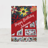 Quilters Gefeliciteerd Verjaardag Kaart (Voorkant)