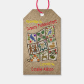 Quilters gepersonaliseerde met de hand gemaakt doo cadeaulabel (Voorkant)