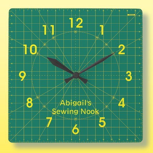 Quilter's Green Cutting Mat Clock Vierkante Klok