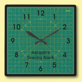 Quilter's Green Cutting Mat Clock Vierkante Klok