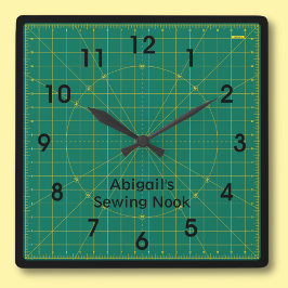 Quilter's Green Cutting Mat Clock Vierkante Klok