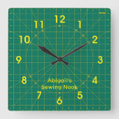 Quilter's Green Cutting Mat Clock Vierkante Klok (Voorkant)