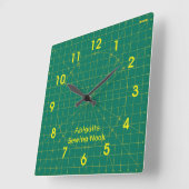 Quilter's Green Cutting Mat Clock Vierkante Klok (Hoek)