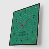 Quilter's Green Cutting Mat Clock Vierkante Klok (Hoek)