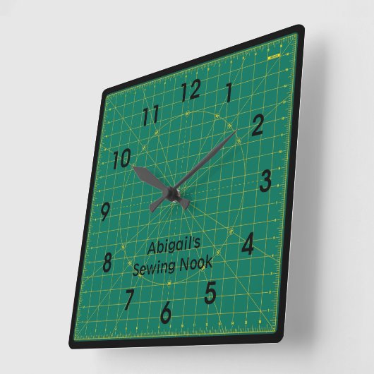 Quilter's Green Cutting Mat Clock Vierkante Klok (Hoek)